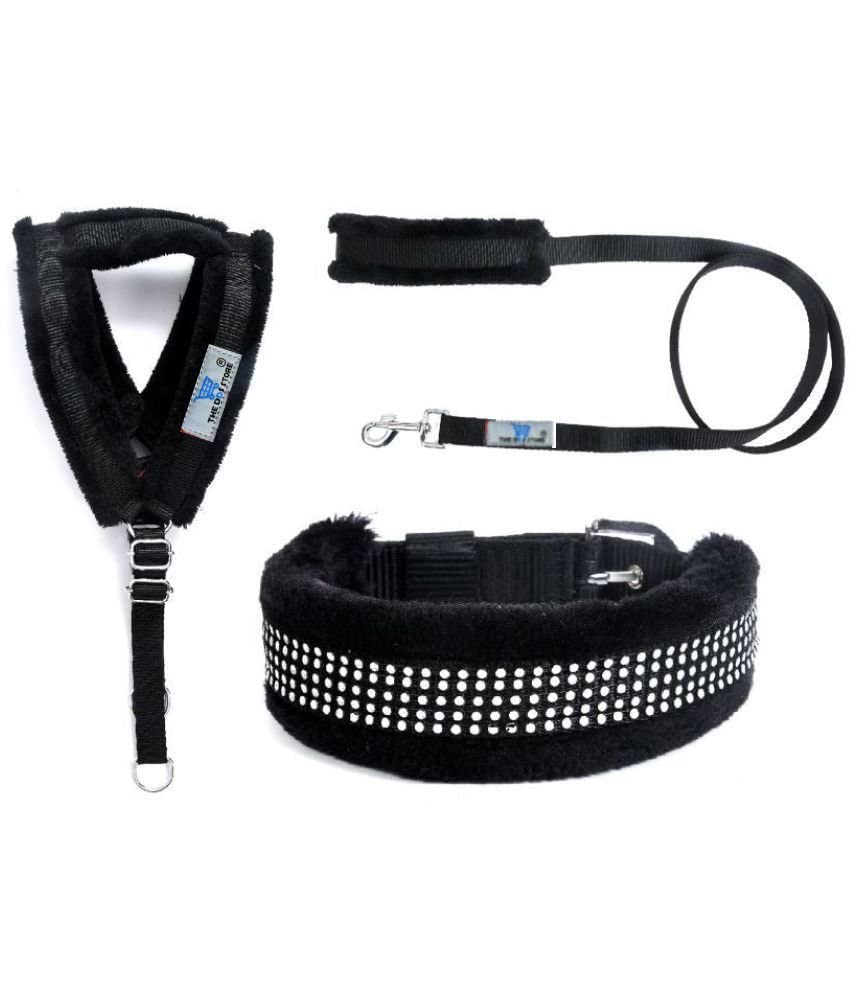 THE DDS STORE Nylon Harness & Leash with Collar Soft Fur, Pet Dog Soft Padded Nylon Dog Harness & Leash with Collar Set-3 Piece Set (Large, Black) (B0BMTK9QDK) Amazon Price History, Amazon Price Tracker