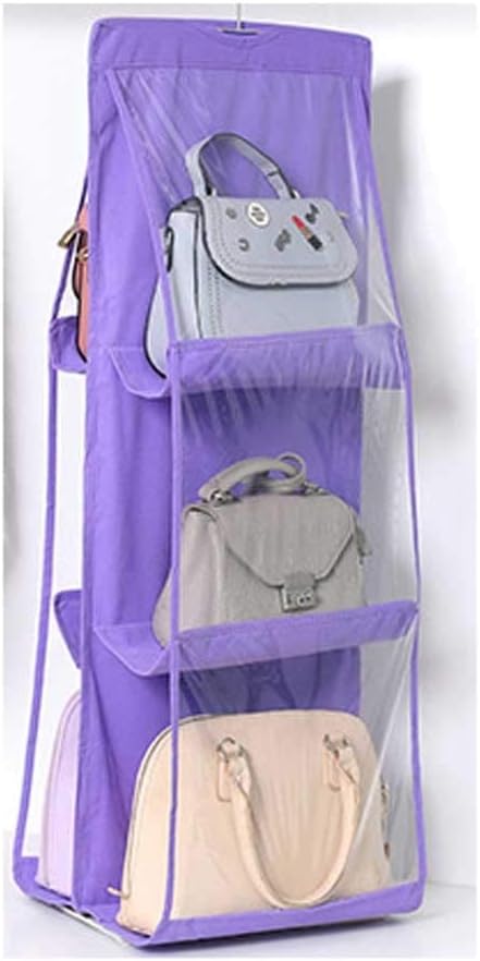6 Pocket Hanging Handbag Organizer for Wardrobe Closet Transparent Storage Bag Door Wall Clear Sundry Shoe Bag (Color : D) (A)