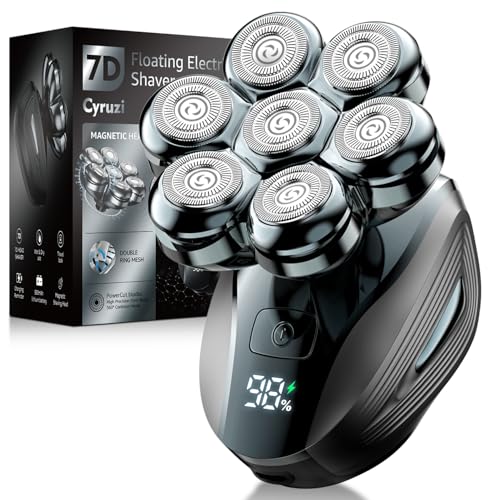 Head Shavers for Bald Men: Upgraded Detachable Head Shaver - IPX7 Waterproof Wet or Dry Electric Razor for Men - 7D LED Display Rechargeable Shaving Grooming Kit with Type-C Charge