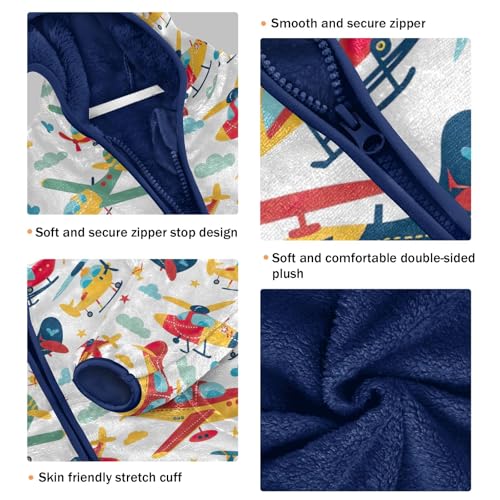 CHIFIGNO Cute White Bear Toddler Fleece Jacket Boys Lightweight Jacket Warm Winter Jacket for Baby Boys Girls 3-10Y3