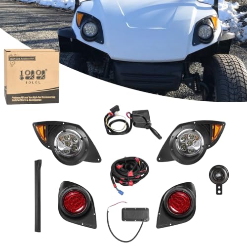 10L0L Golf Cart Light Kit for Yamaha G29 Drive 2007-up, Headlights Taillights Turn Signals Hazard Brake Lights Horn