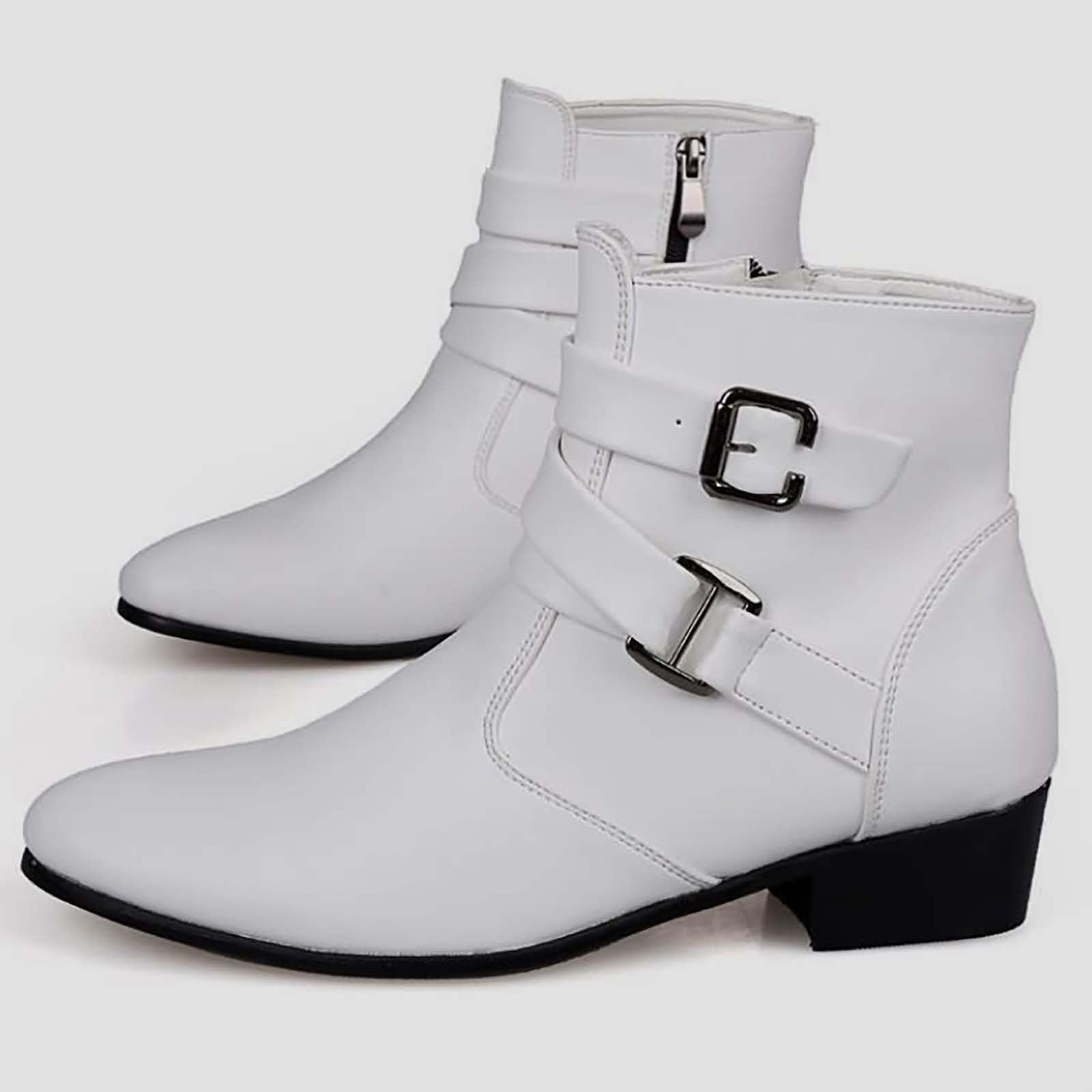 Generisch Stiefel Herren Mit Schnalle,Chelsea Boots Herren Mit Hohen Absatz