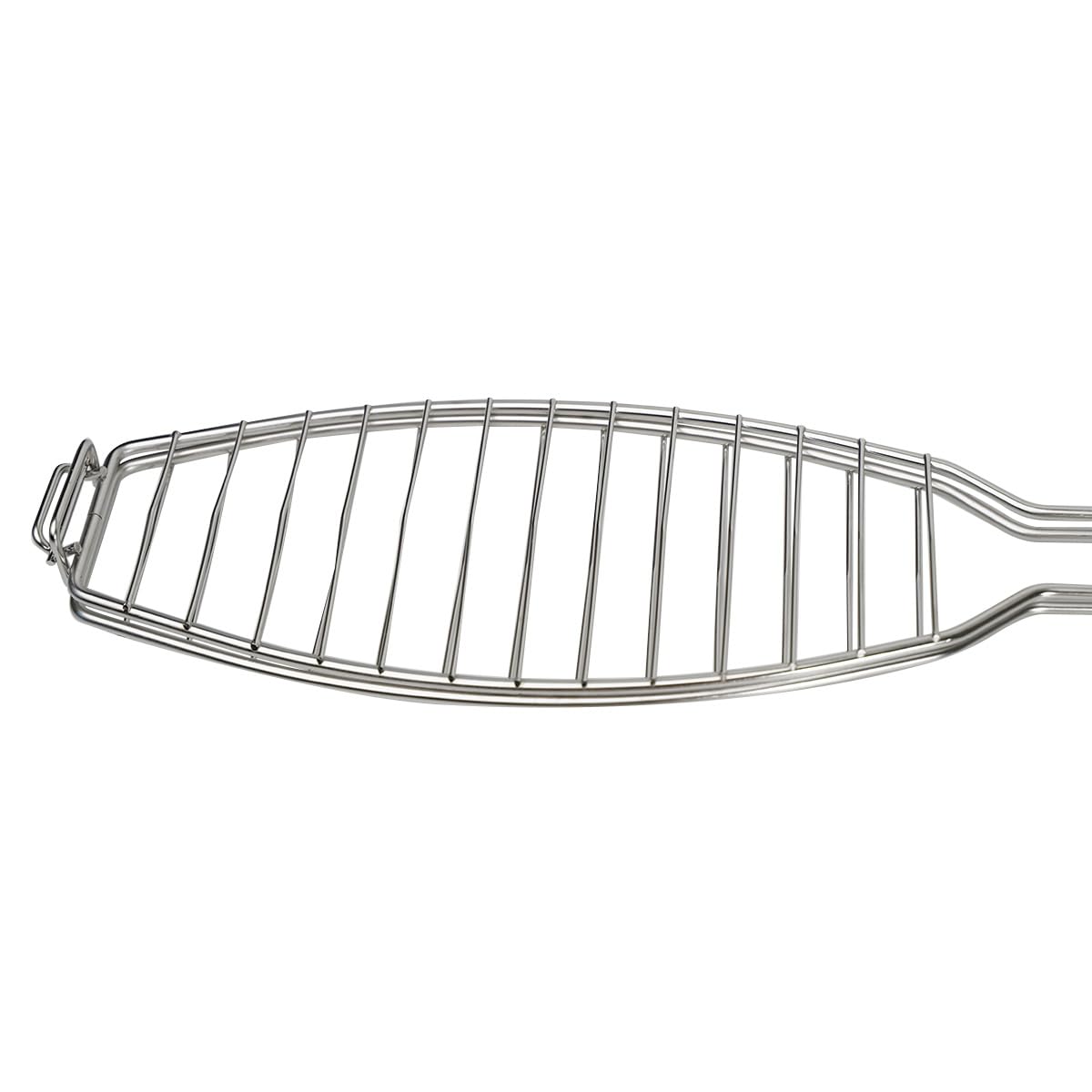 SANTOS XL Fischbräter 61,5cm - Edelstahl Fisch-Grillkorb - Fischhalter mit Hitzeschutzgriff - für Fische bis zu 33cm - Spülmaschinenfest - Fischgrillzange - optimale Grillergebnisse