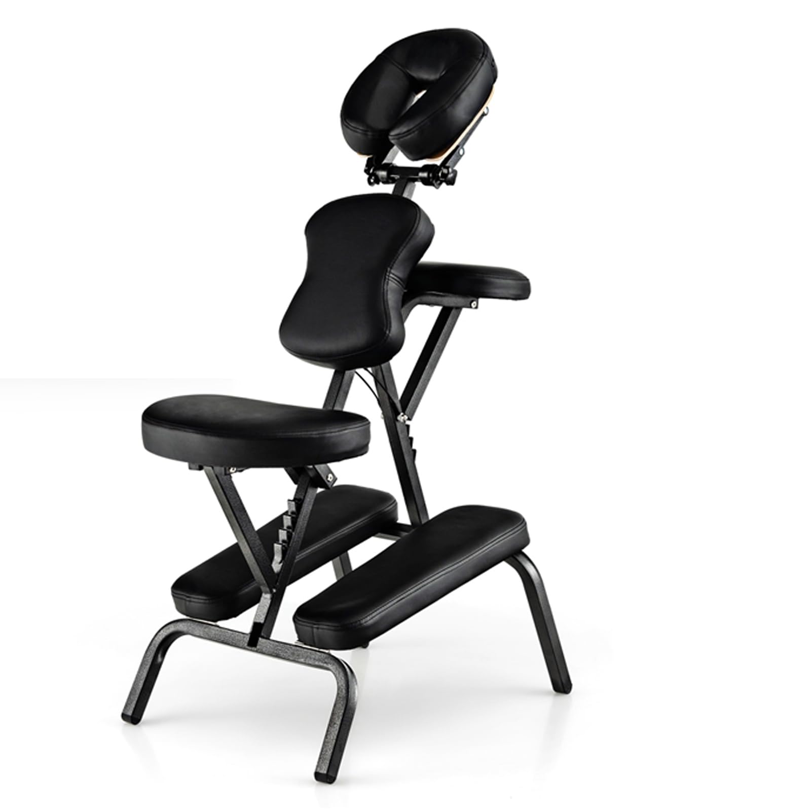 COSTWAY Silla de Masaje Plegable Altura Ajustable, Sillón de Tatuajepara Estética SPA, Terapia Portátil (Negro)