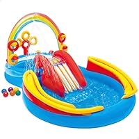 Intex 57453NP- Playground Arcobaleno, 297 x 193 x 135 cm, Blu/Rosso/Giallo