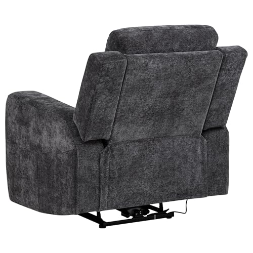 Sillón reclinable chenille color gris oscuro miniatura 6