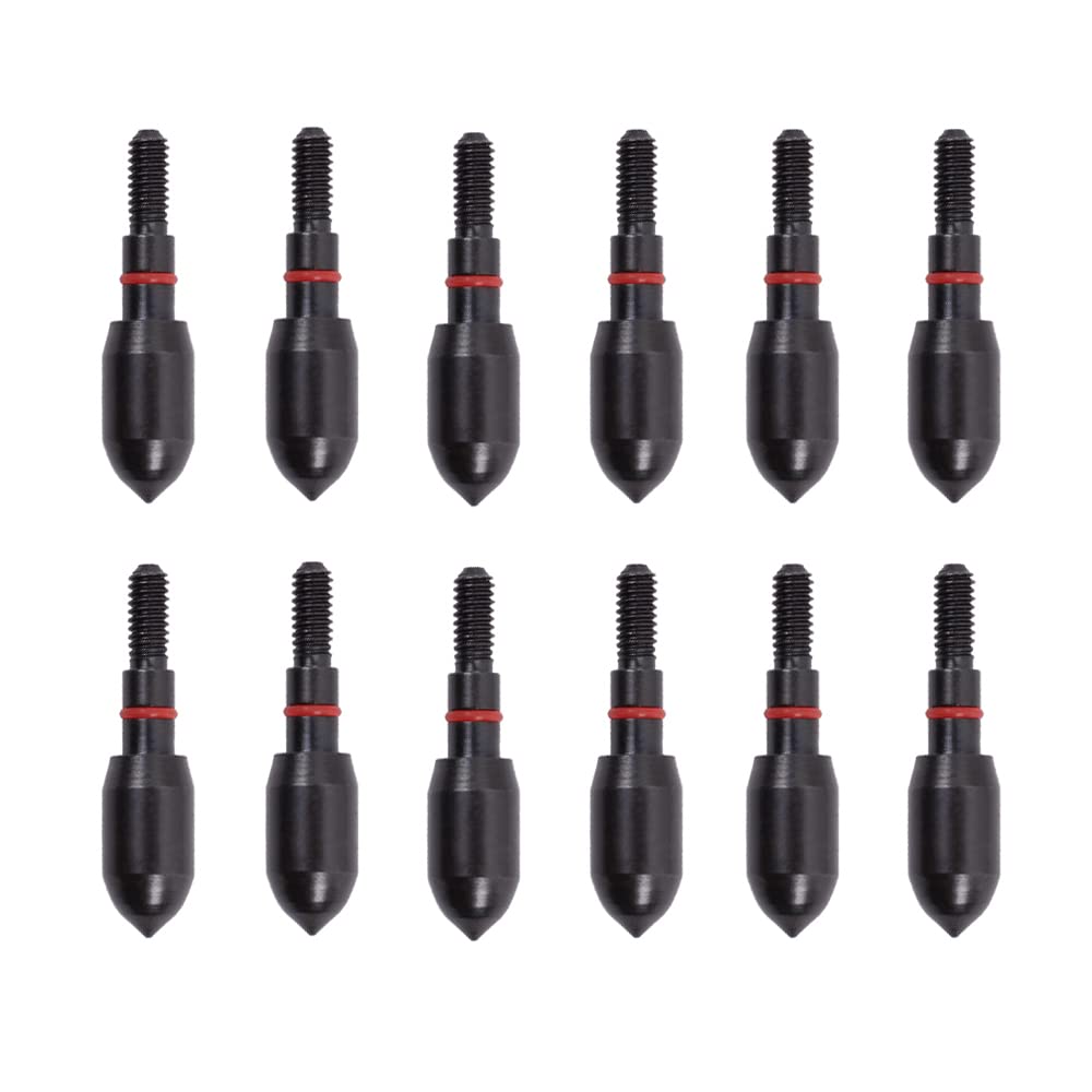 SOPOGER Practice Archery Field Points - 12 Pack 100/125 Grain 5/16 Screwed-in Target Arrow Tips Alloy Arrowheads for Recurve Compound Bow Crossbow Hunting Shooting