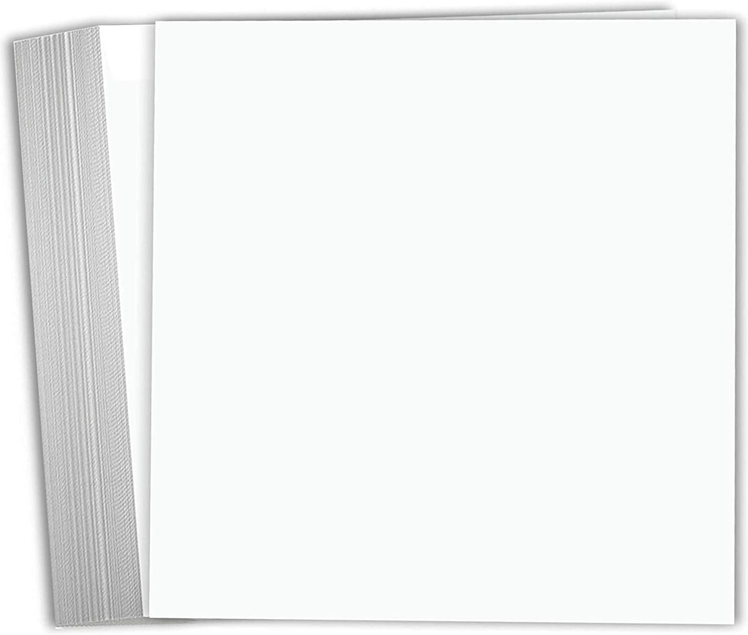 Hamilco Papel de cartulina blanca para álbumes de recortes, 12 x 12 pulgadas, peso pesado, 100 libras, paquete de 50 (brillante)