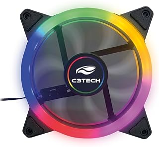 C3Tech Cooler Fan F7-L130M 12CM Gaming com Led de Iluminacao multicor Hidraulico e silencioso