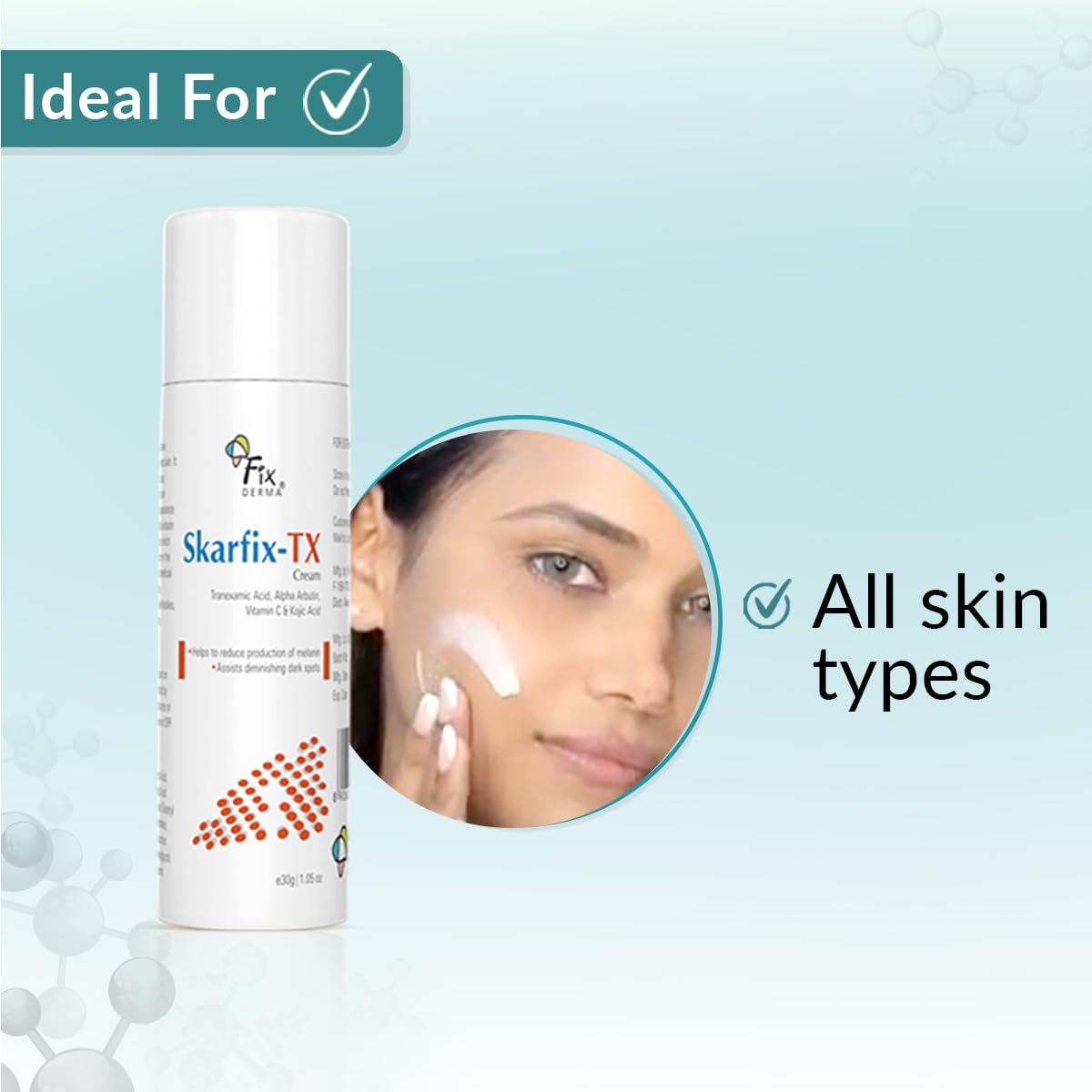 Fixderma 10% Tranexamic Acid SKARFIX -TX Face Cream For Melasma, 30 ml (Pack of 1) - Image 4