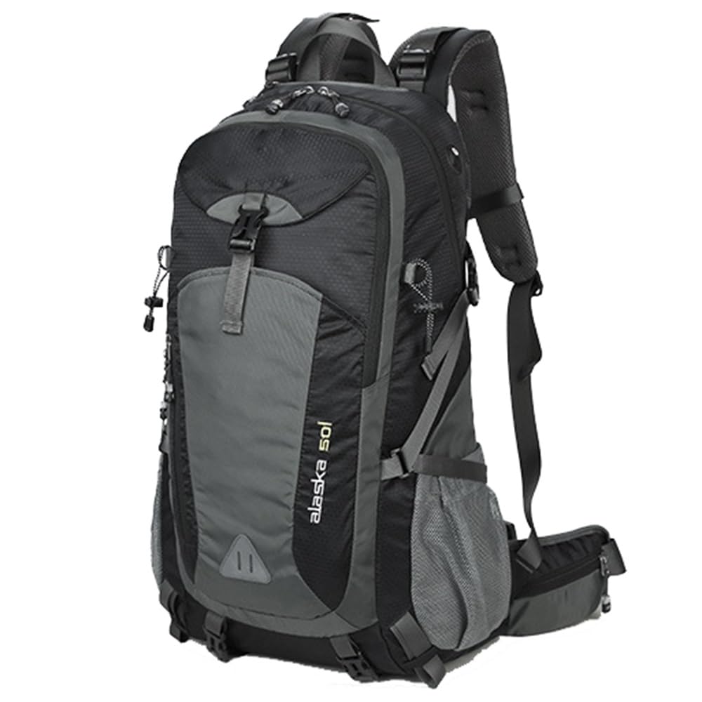 ILOOXI Zaino da Trekking 40L 50L 60L Zaino da Viaggio Impermeabile Zaino Leggero per Viaggiare Uomo Donna Zaino Sportivo all'Aria Aperta (Color : Black, Size : 50L)
