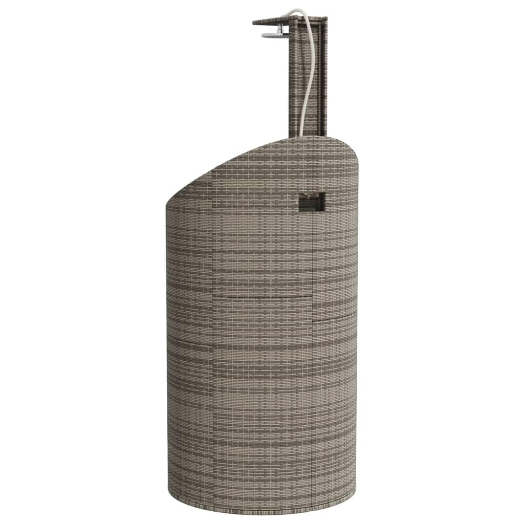 Ducha de jardín de Madera, Ducha Exterior Jardín con Suelo de Madera Acacia, Ducha de Piscina, Ducha exterior-Gris-100x100x241,5 cm