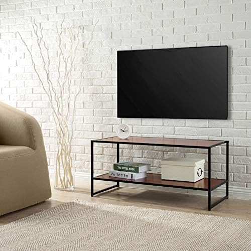 ZinusGarrison TV Stand 101x43x45 cm - TV Stand with Shelves - Metal Frame Media Stand - Multipurpose Coffee Table - Black