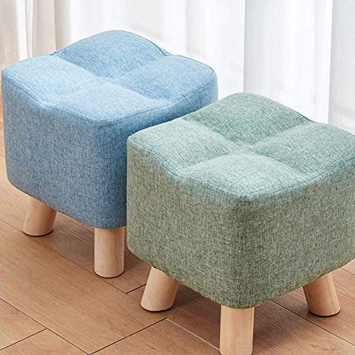 Tabouret de canapé en bois massif naturel et tissu rembourré