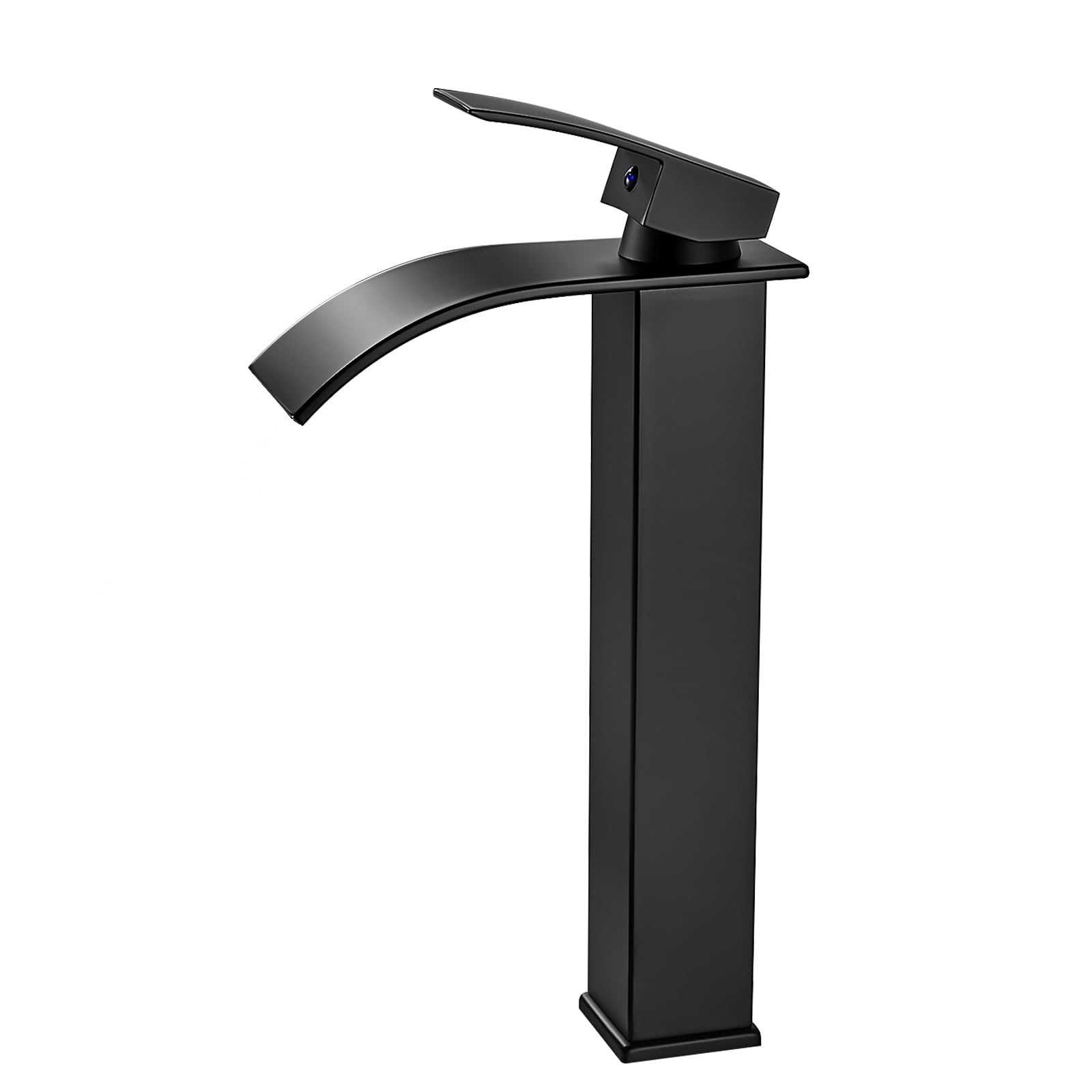 Rubinetto Bagno Cascata Nero, Coleniny Miscelatore Lavabo Bagno, Rubinetto Bagno Lavabo Alto con altezza bocca 235mm, Miscelatore Monocomando per Bagno Può Regolazione a Caldo e Freddo G3/8