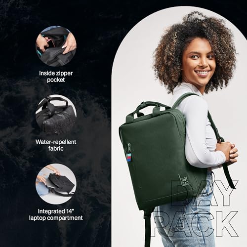GOT BAG - Daypack Backpack, Hiking & Travel with a 13” Laptop Sleeve & Luggage Sleeve, Eco-Conscious Bag Made of Recycled Ocean Impact Plastic™ (Algae Color)4