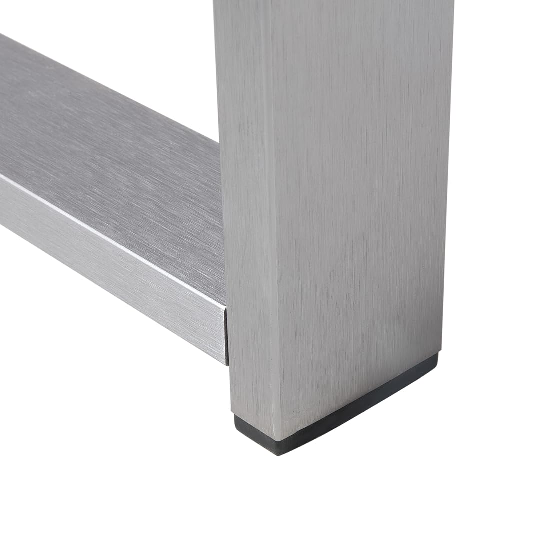 Ogrodowy stolik kawowy metalowa aluminiowa rama 90 x 50 cm jasnoszary Salerno