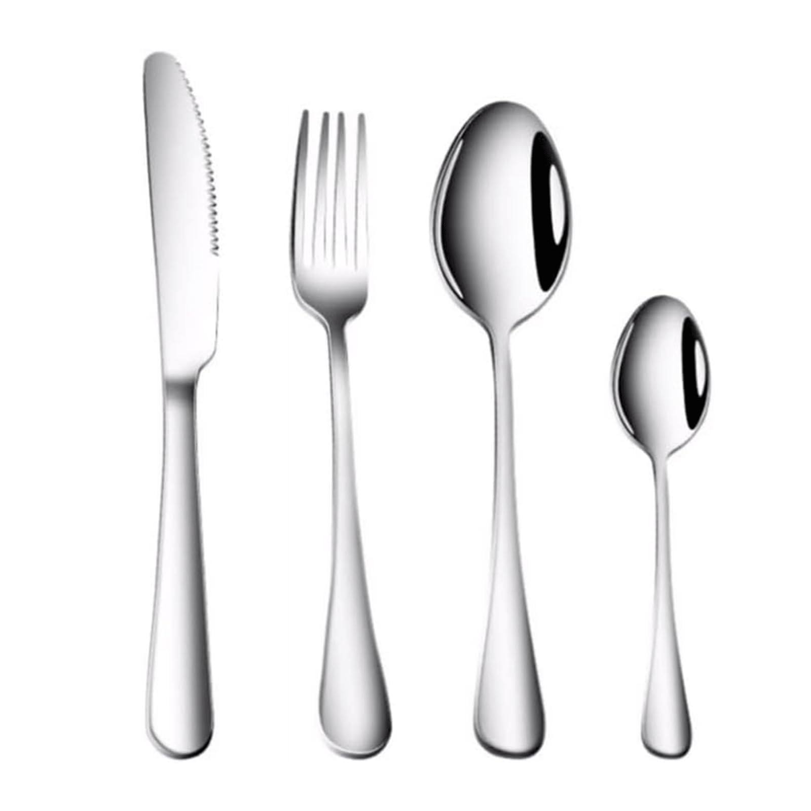 Ensemble d'argenterie 2/3/4 pièces, Couteau, Fourchette, cuillère, Service de Couverts en Acier Inoxydable, fourchettes à dîner polies Miroir, Ensemble de Couverts Portables