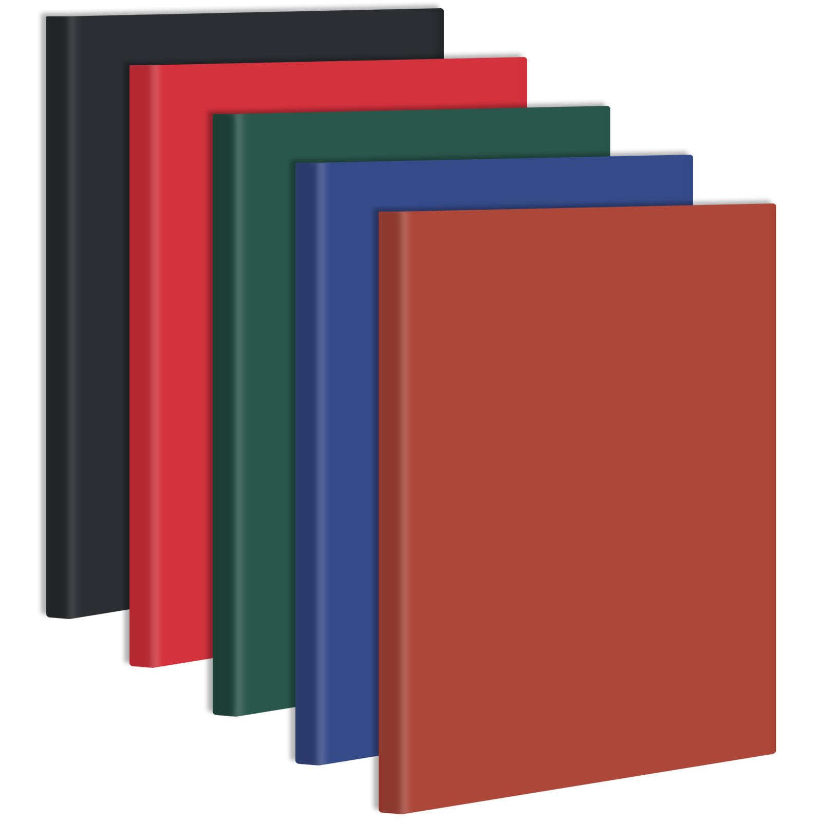 Tenceur 5 quaderni a righe, formato A4, 21 x 27 cm, a righe, 200 pagine a righe, in pelle sintetica, per scrivere, ufficio, scuola, lavoro, casa, regali, forniture (colore scuro)