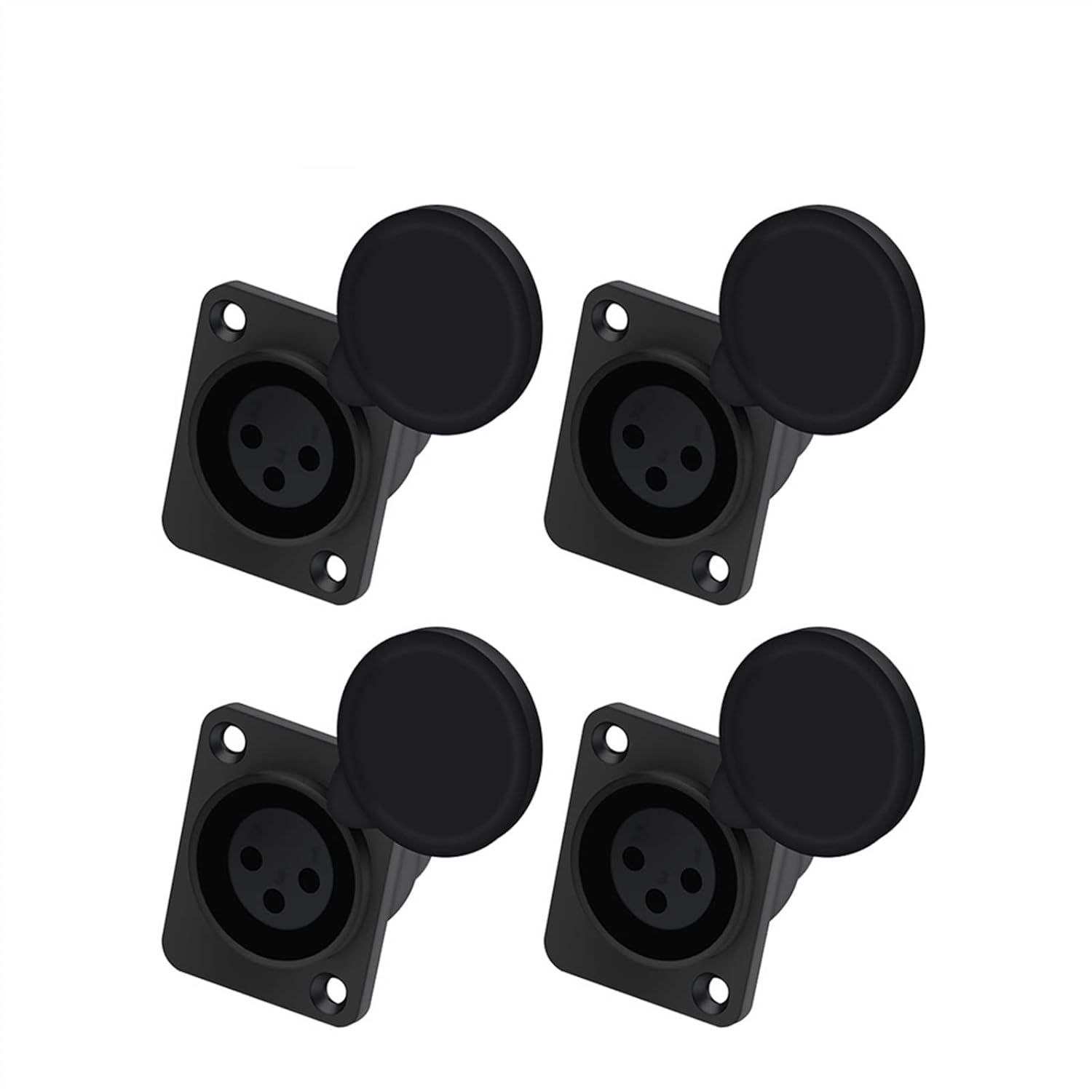 3Pin X L R Female Socket Panel Mount Chassis Microphone M I C Connector with Protecting Cover Soldering 10Pcs