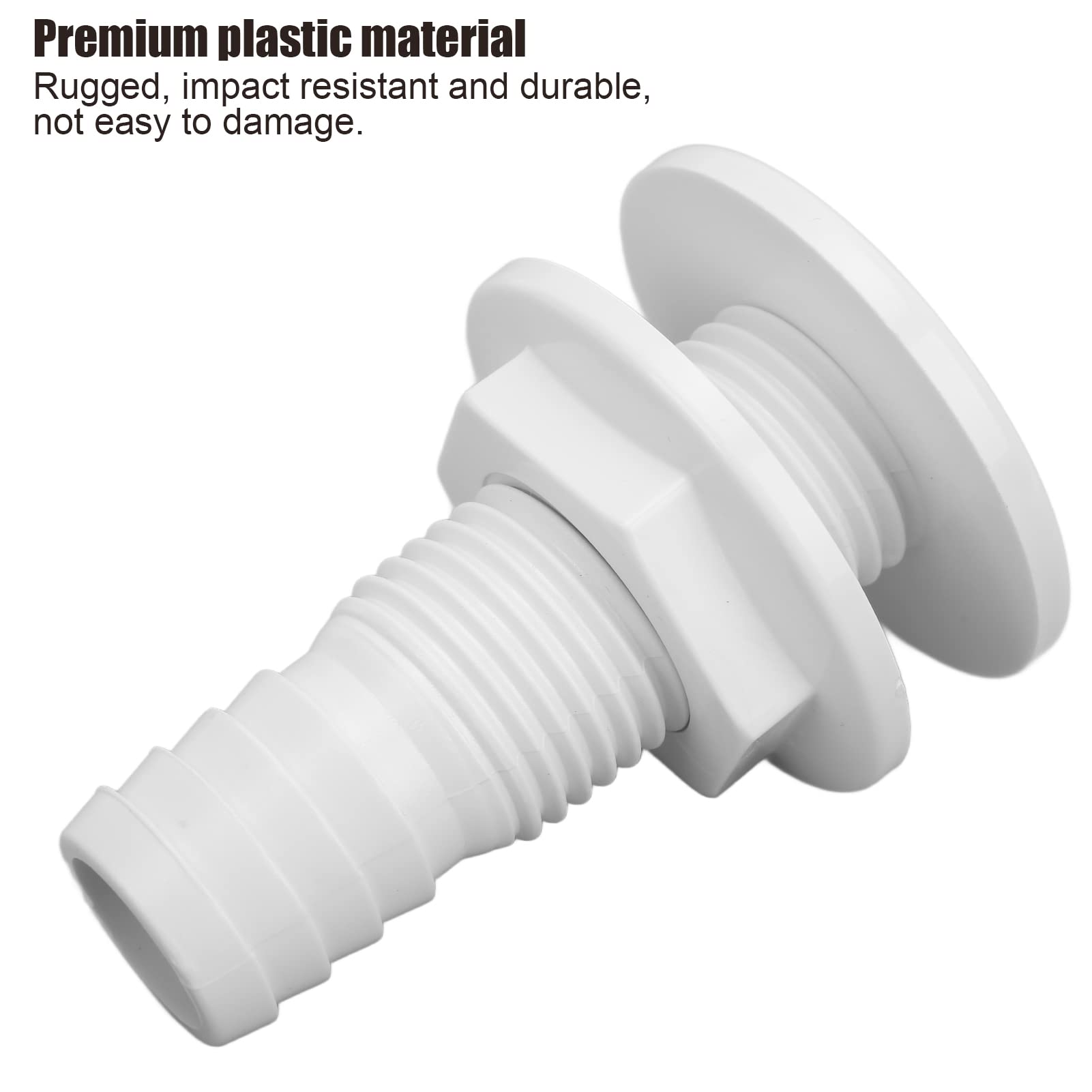 Raccordo Passascafo 1-1/8 per Barche Connessione Passascafo Raccordo Tubo Bianco in Plastica ABS per Impianto Idraulico di Bordo