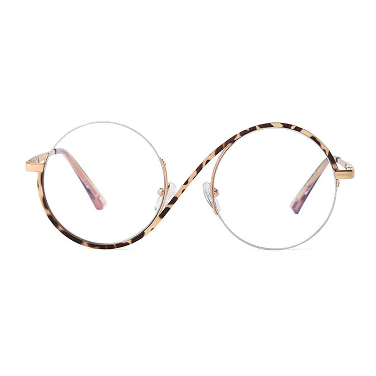 willochra unique Round Blue Light Blocking Glasses for women Elphaba Glasses Metal Frame Computer Anti Eyestrain Eyeglasses