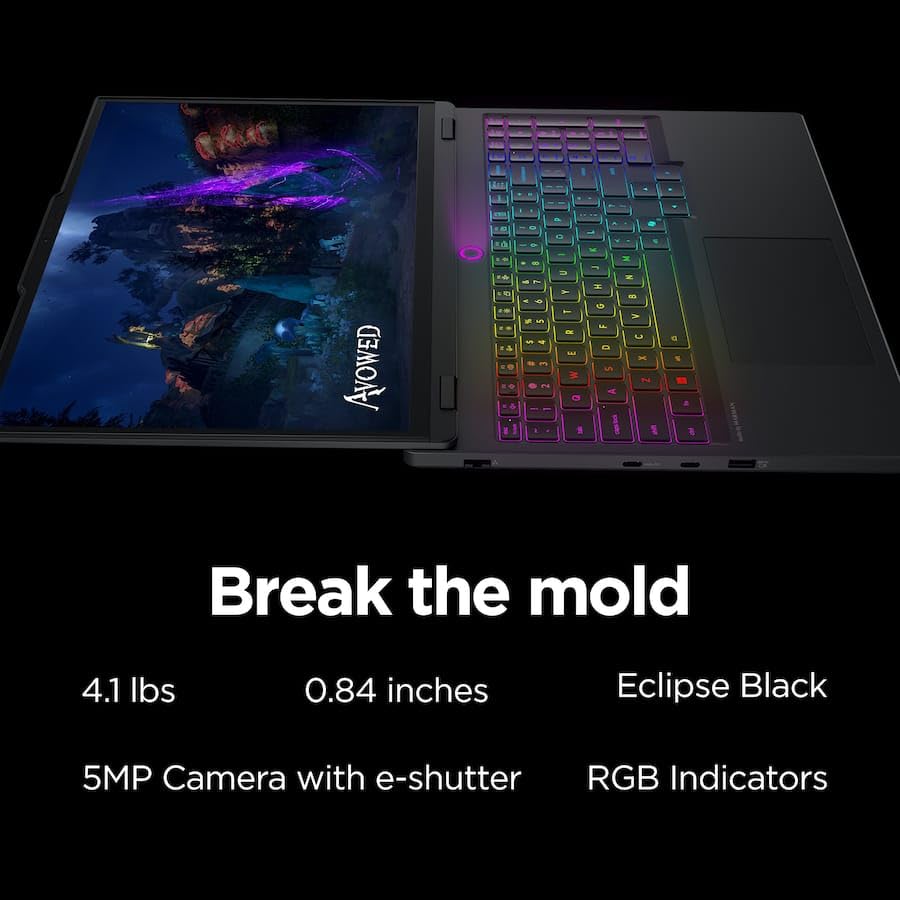Image of Lenovo Legion 5i Gaming Laptop - NVIDIA GeForce RTX 5050 - Intel Core i7-14700HX - 15.1 inch WQXGA OLED 165Hz - 16GB RAM 1TB SSD - Backlit KB Wi-Fi7 Win11 - Eclipse Black - w /2TB USB Drive, W /GaLiMu