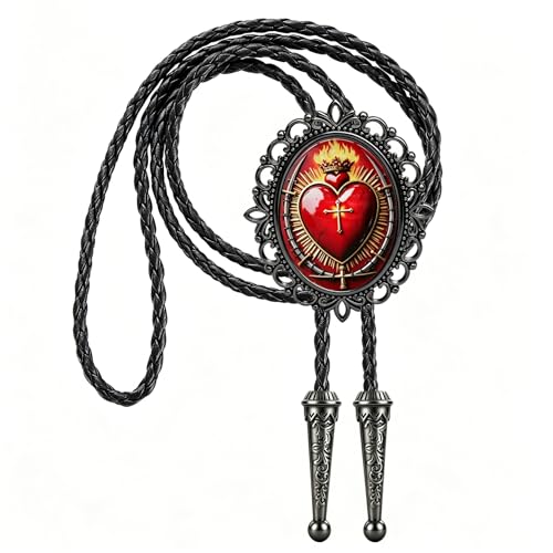 Image of Jeilwiy Bolo Tie for Men Western Cowboy Gothic Bolo Tie Necklace Halloween