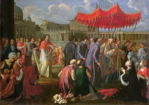 Tableau Le pape Clément Xi Pier Leone Ghezzi impression sur toile 60x90cm