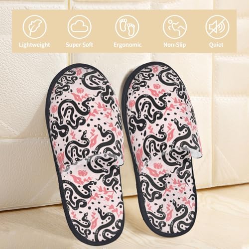 Black Snake Print House Slippers For Women And Men,Soft Slippers With Memory Foam,Non-Slip Indoor Home Shoes2