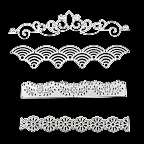 4 Pcs Metal Embossing Lace Cutting Dies Stencils Scrapbooking Die Cuts For Diy Crafts New Year, Wedding, Valentine's, Present Greeting Cards Albums Decoration Flower By Skycooool #TOP2