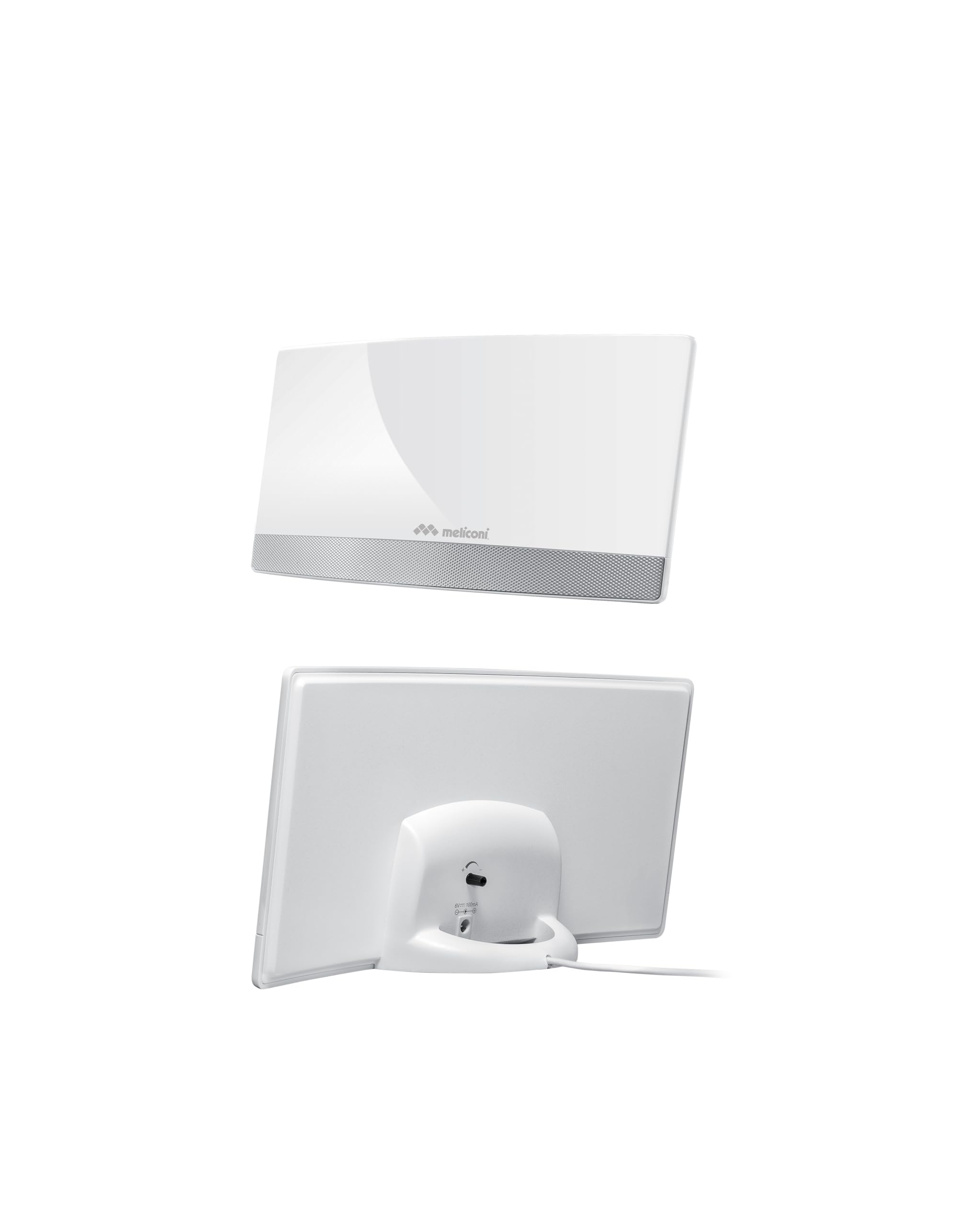 Meliconi | Antena de TV AT55 R1 USB - Antena de TV para Interiores con amplificación Ajustable. Ya está Lista para DVBT2 y 5G. Se alimenta Desde el televisor a través de USB.