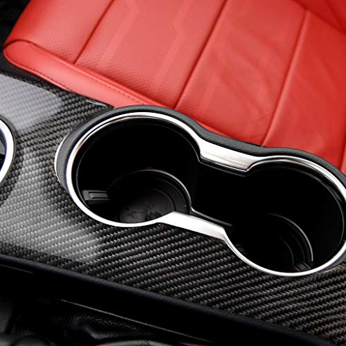 Real Premium Carbon Fiber Compatible with Ford Mustang GT 2015-2023 2016 2017 2018 2019 2020 2021 2022 Car Center Console Gear Shift Box Panel Cover Sticker Decal Interior Trim Accessories
