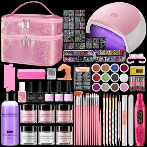 Deciniee Kit d’Ongles Acryliques Complet pour Débutants - Lampe UV, Perceuse à Ongles, Faux Ongles, Vernis Gel, Outil de Manucure, Décorations Nail Art...