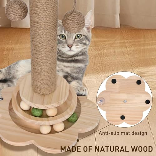 Rascador para gatos con juguete y bola de sisal, 45.99 cm alto miniatura 5