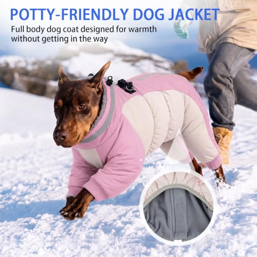 Image of MIGOHI Full Body Dog Coat,Warm Coats for Medium Dogs, XL, Pink