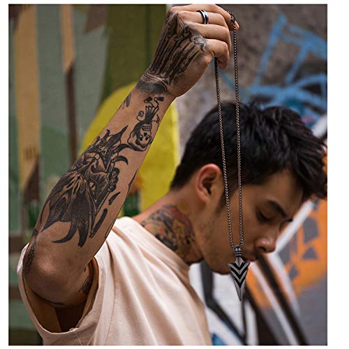 U7 Men Rock Hip Hop Jewelry Stainless Steel 18K Gold Plated Spear Point Arrowhead/Wolf Teeth Pendant Necklaces 22"2