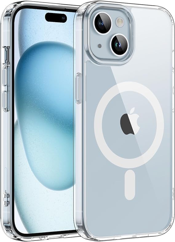 JETech Coque Magnétique pour iPhone 16 6,1 Pouces Compatible avec MagSafe, Étui Housse Antichoc Bumper, Arrière Transparent Anti-Rayures (Rose