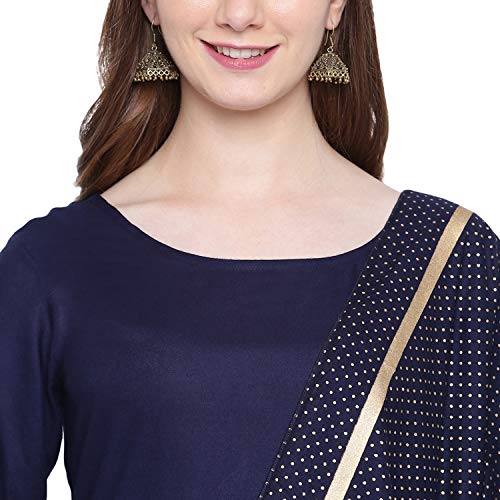 Image of Stylum Women's Checkered Rayon Flared Kurta with Dupatta Set