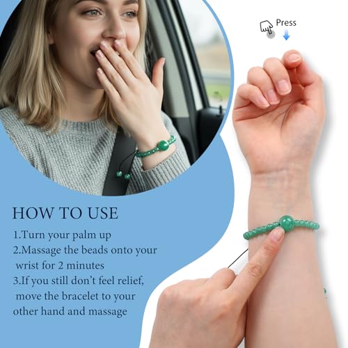 Image of Sureio 6 Pcs Motion Sickness Bracelets Cruise Essentials Adjustable Anti Nausea Wristband for Adults Car Sea Air Sickness Relief