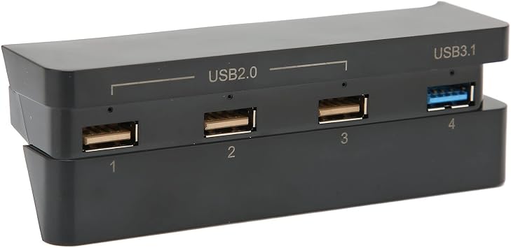 For Slim Gaming Console Hub, USB2.0 x 3+USB3.0Expansion Adapter, High Speed Usb Hub Adapter, Plug and Play, USB Charger Controller Splitter, Compatible USB 3.1/2.0