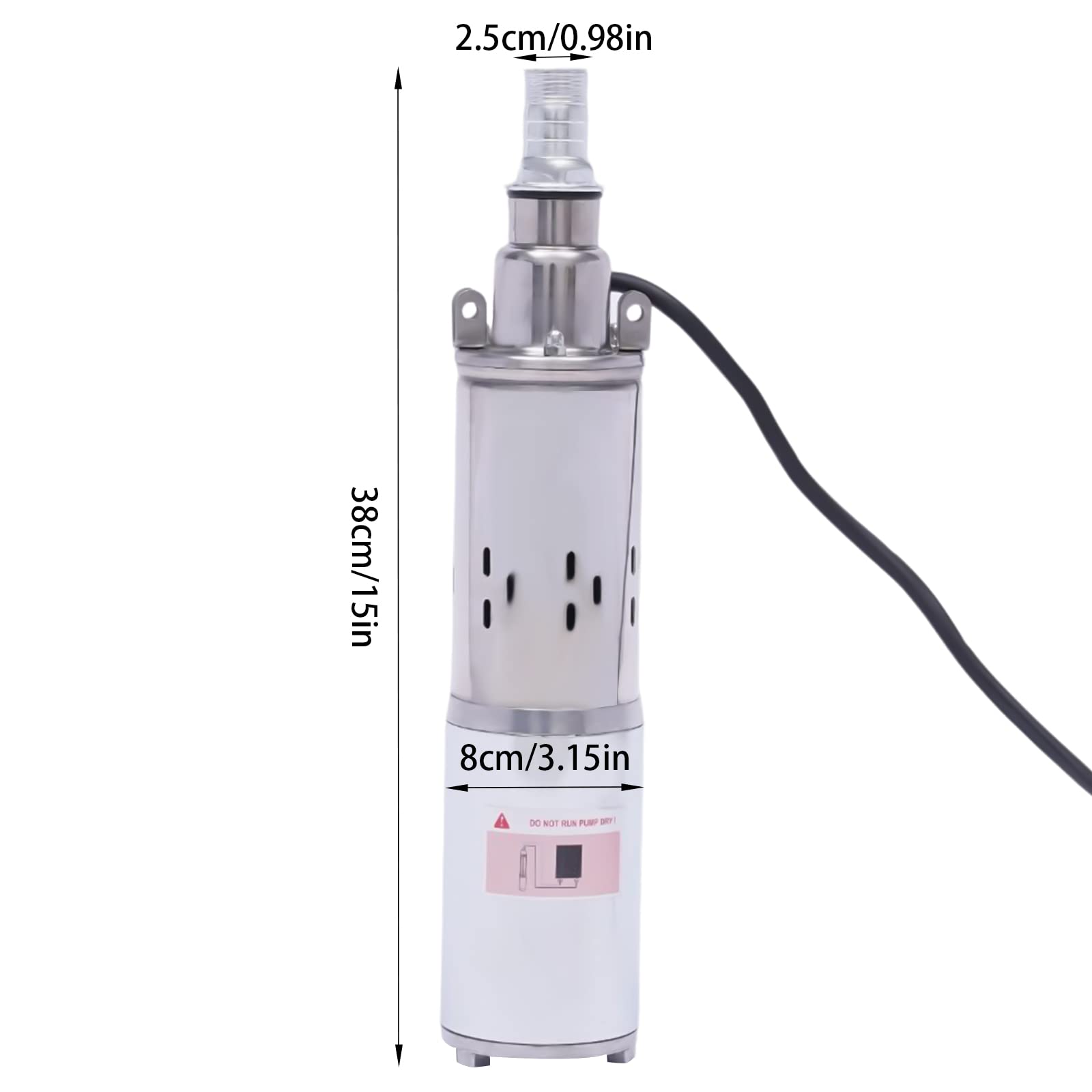 Pompa sommersa a energia solare, 12 V DC, 180 W, pompa sommersa per pozzi profondi, 20 m, 1,2 m³/h, in acciaio inox, uscita per l'agricoltura, per l'acqua domestica, irrigazione del giardino, stagni
