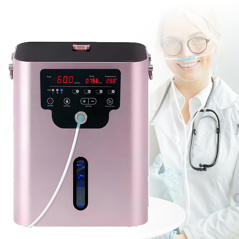 Urządzenie Do Inhalacji Wodorem O Wydajności 600 Ml/Min - Duży Zbiornik Na Wodę O Pojemności 2,5 L, Generator Wodoru, Oczyszczanie Jonizatorem Z Ekranem LED, Ustawienie Czasu