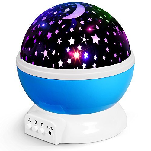 Star Projector Night Light for Kids, Rotating Moon Star Projector with 9 Colored
