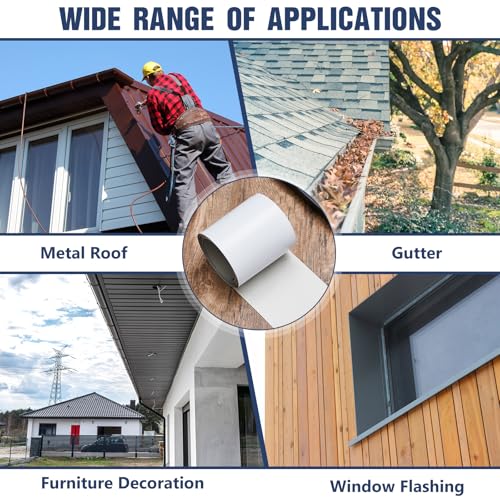 Image of Yaocom White Aluminum Flashing Roll 3.94inch x 50ft