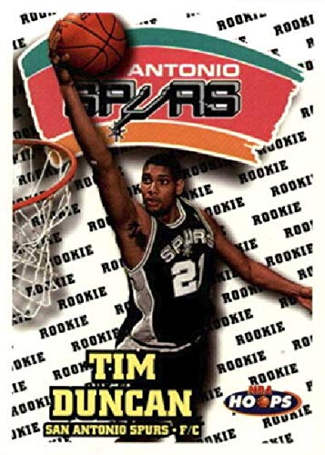 1997-98 Hoops - Tim Duncan - San Antonio Spurs NBA Basketball Rookie Card - RC Card #166