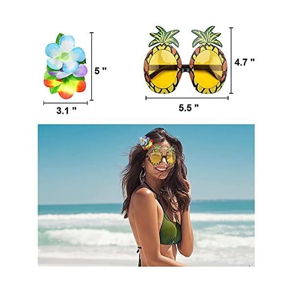 Phogary 8 pack hula skirt costume kit for hawaii luau party - image 3