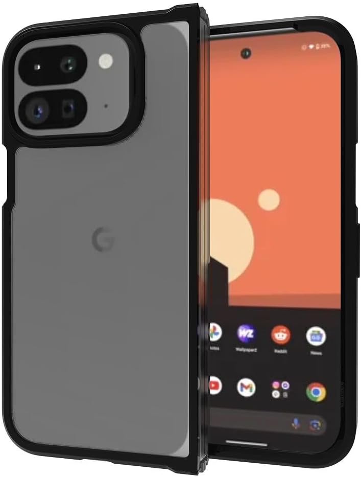 MARGOUN for Google Pixel 9 Pro Fold Case/Google Pixel Fold 2 Case Bumper Clear, Slim Fit Lightweight Crystal Clear Cover Hard PC Shockproof Non-Slip Heavy Duty Protection (Black Border)
