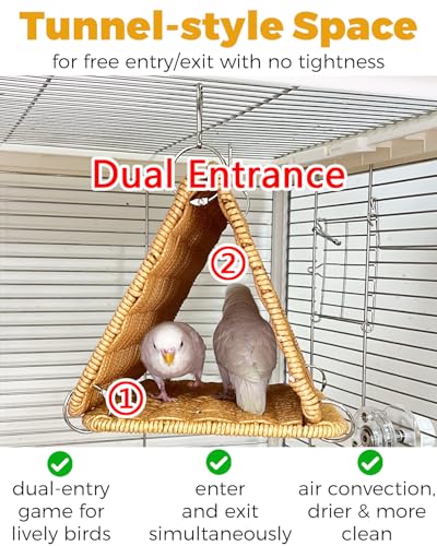 Image of Chewproof Steel Frame Cockatiel Bird Nest for Cage for Medium Parrots