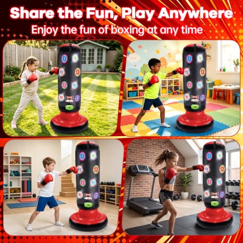 Punching Bag for Kids, with Scoring LED Lights & 6 Game Modes, 60 Inch - image 6
